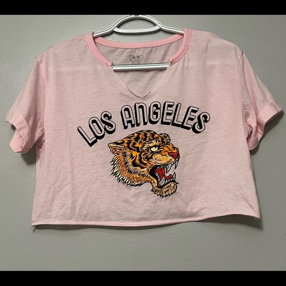 Mandee pink crop top